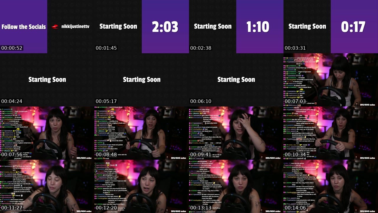 Contact-sheet preview of nikkijustine's Twitch recording