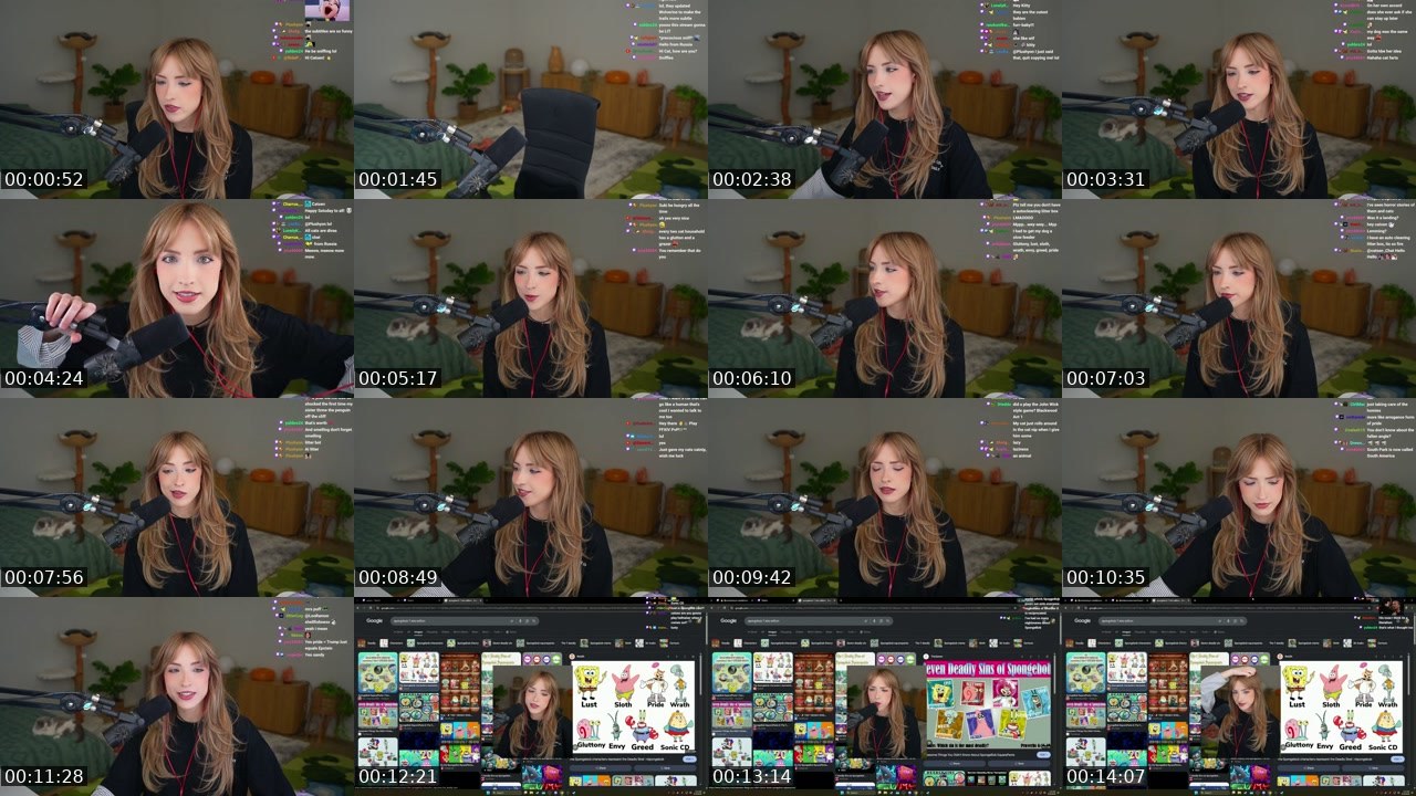 Contact-sheet preview of catsen's Twitch recording