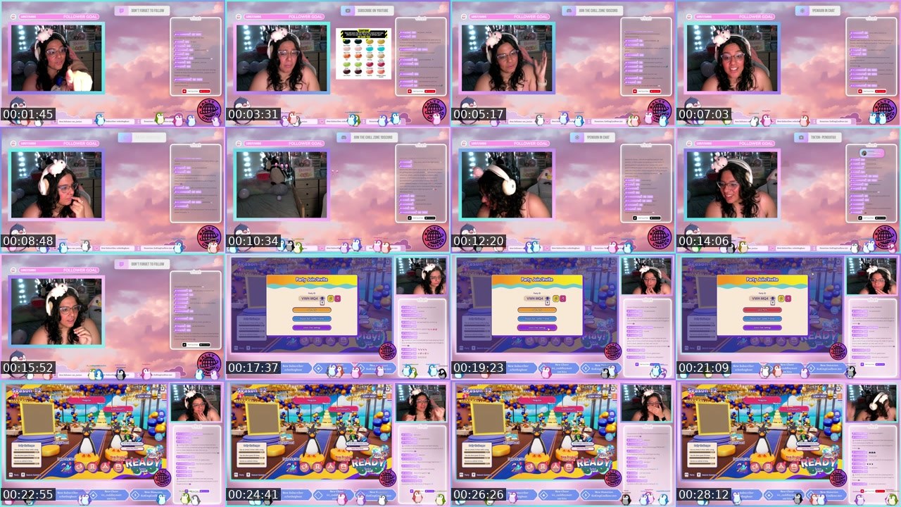 Contact-sheet preview of Penguitax's Twitch recording
