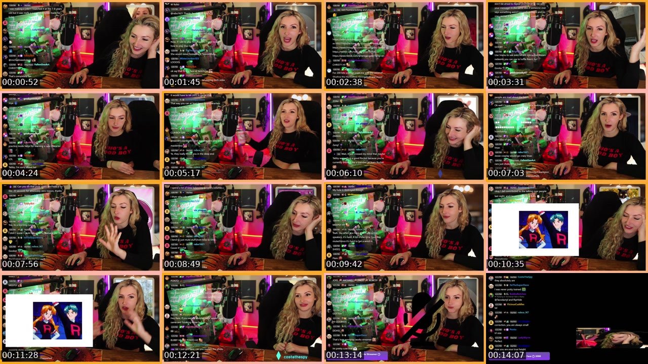 Contact-sheet preview of RareGangster's Twitch recording