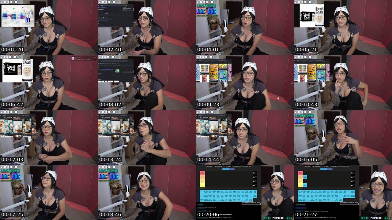 Contact-sheet preview of Honeebell's Twitch recording