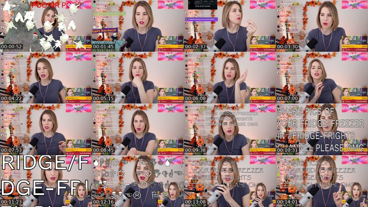 Contact-sheet preview of Celina's Twitch recording