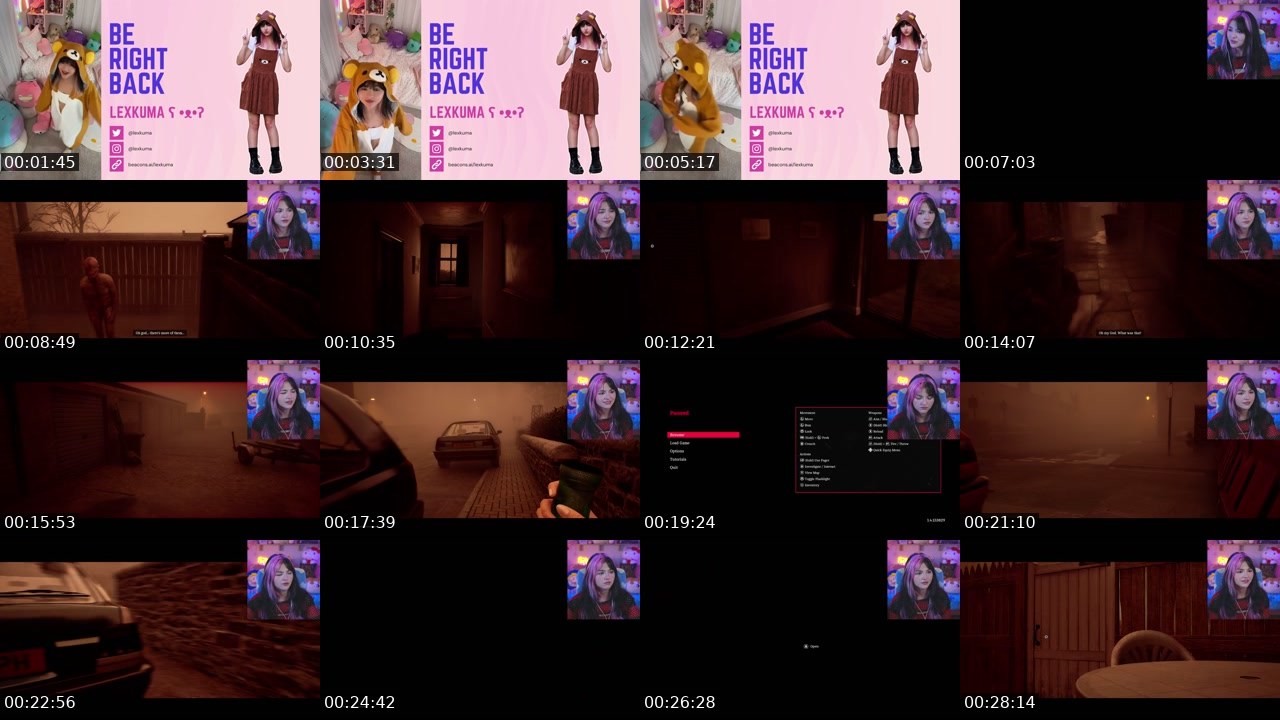 Contact-sheet preview of LexKuma's Twitch recording