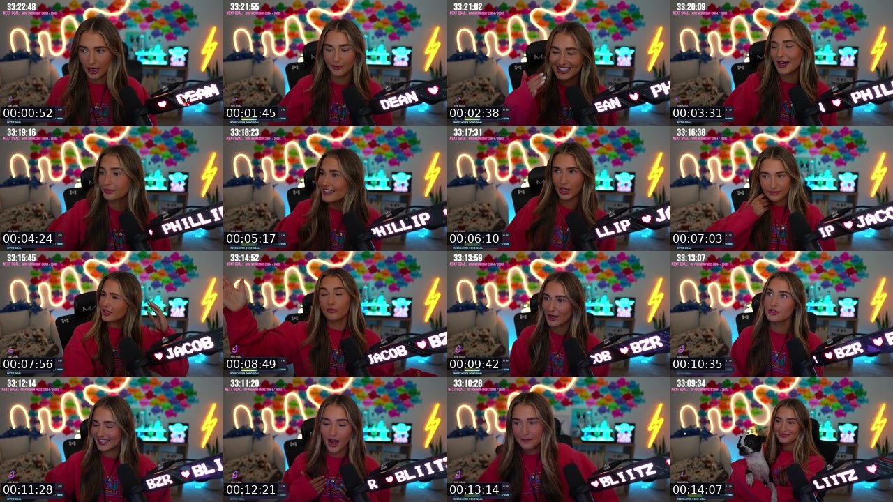 Contact-sheet preview of Jennah's Twitch recording