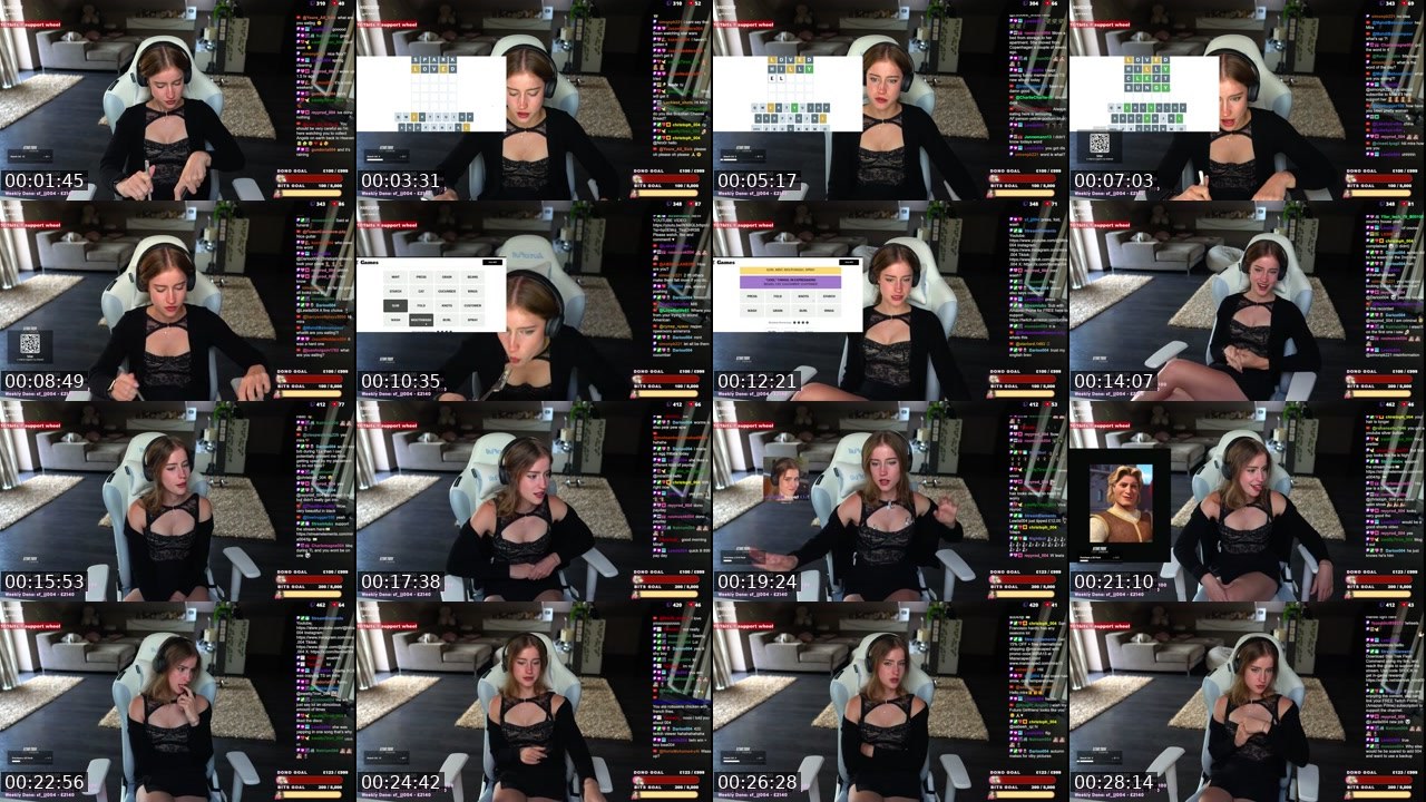 Contact-sheet preview of mira004's Twitch recording