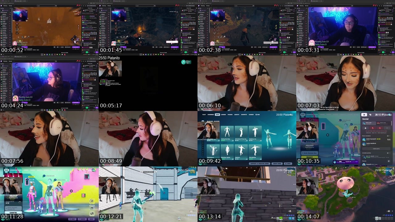 Contact-sheet preview of ilyanqie's Twitch recording