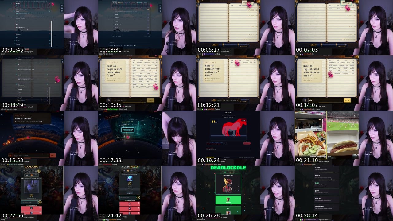 Contact-sheet preview of MafiaJinx's Twitch recording