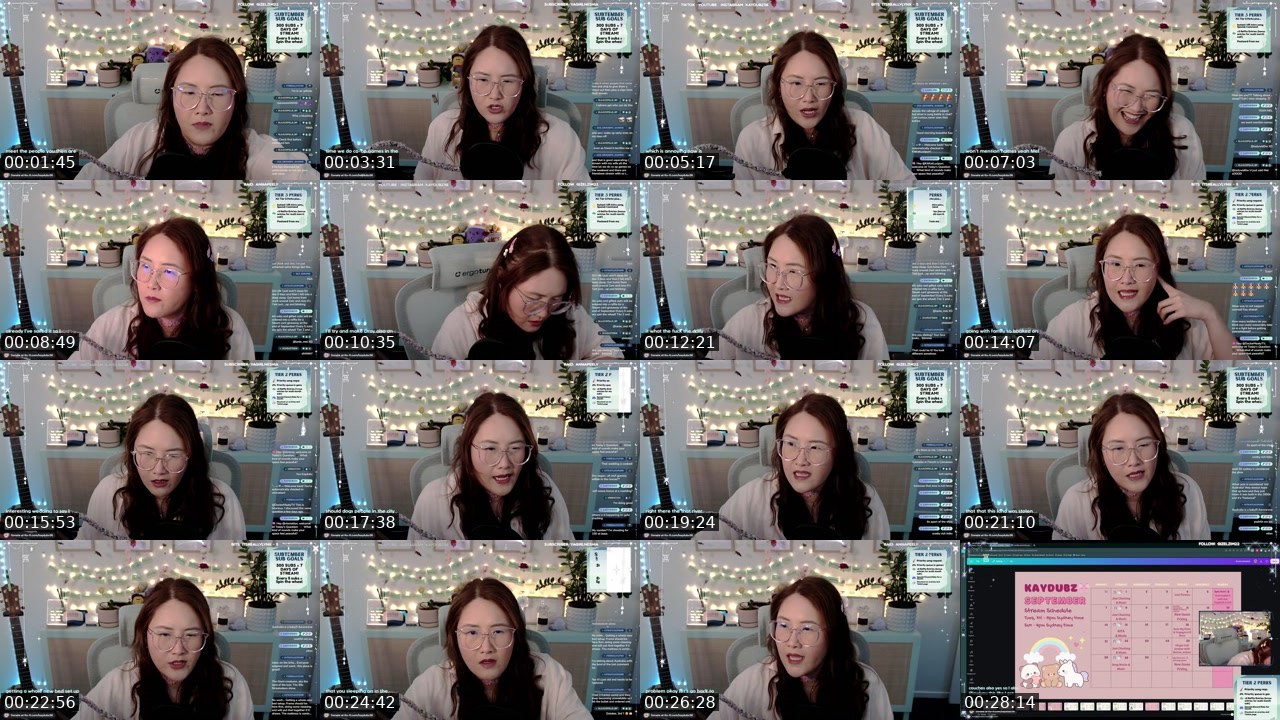 Contact-sheet preview of kaydubz36's Twitch recording