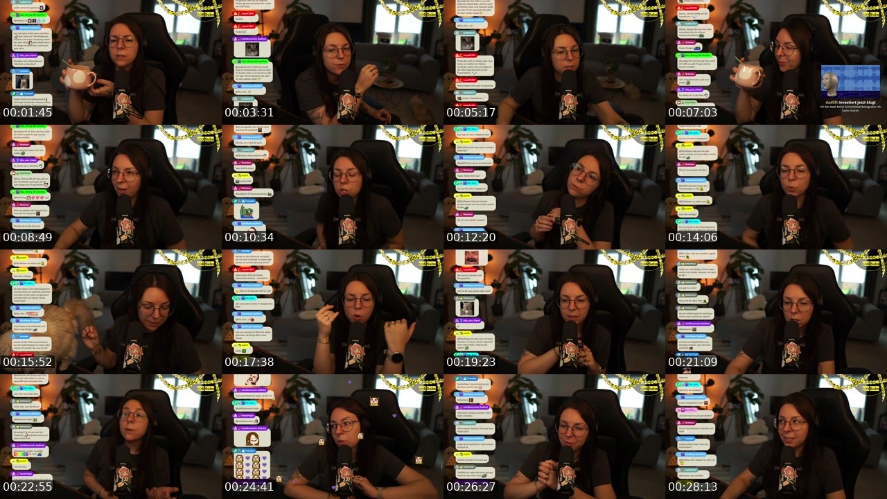 Contact-sheet preview of MissWhat's Twitch recording