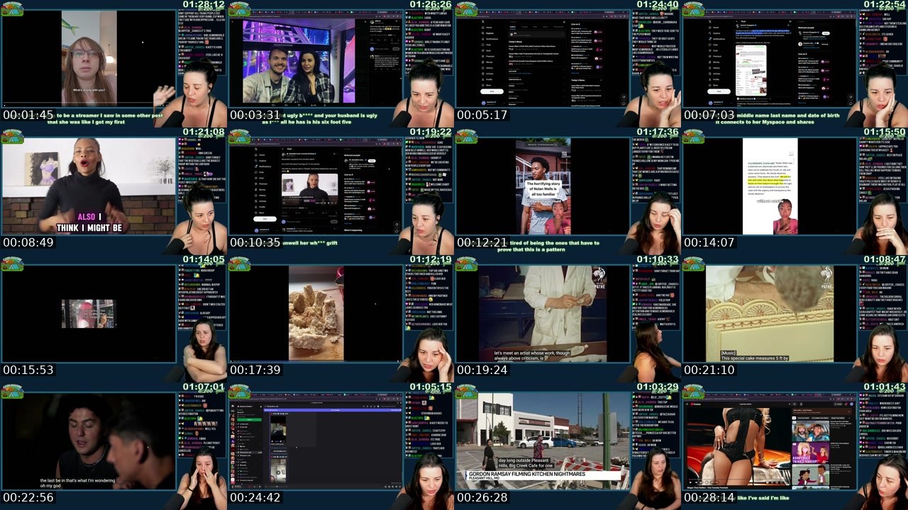 Contact-sheet preview of Kaceytron's Twitch recording