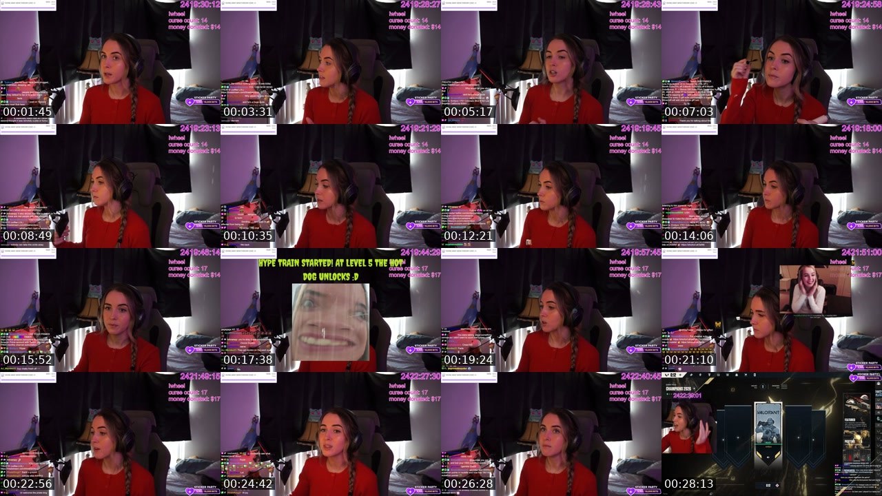 Contact-sheet preview of Emilycc's Twitch recording