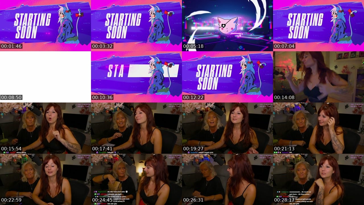 Contact-sheet preview of Nique_TV's Twitch recording