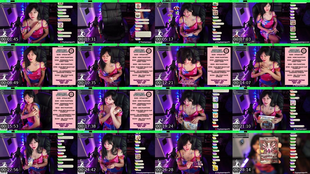 Contact-sheet preview of TINYasparagus's Twitch recording