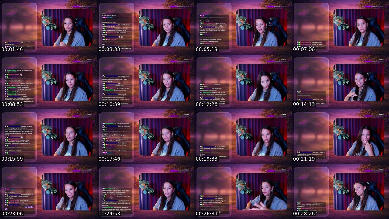 Contact-sheet preview of alena_slivka's Twitch recording