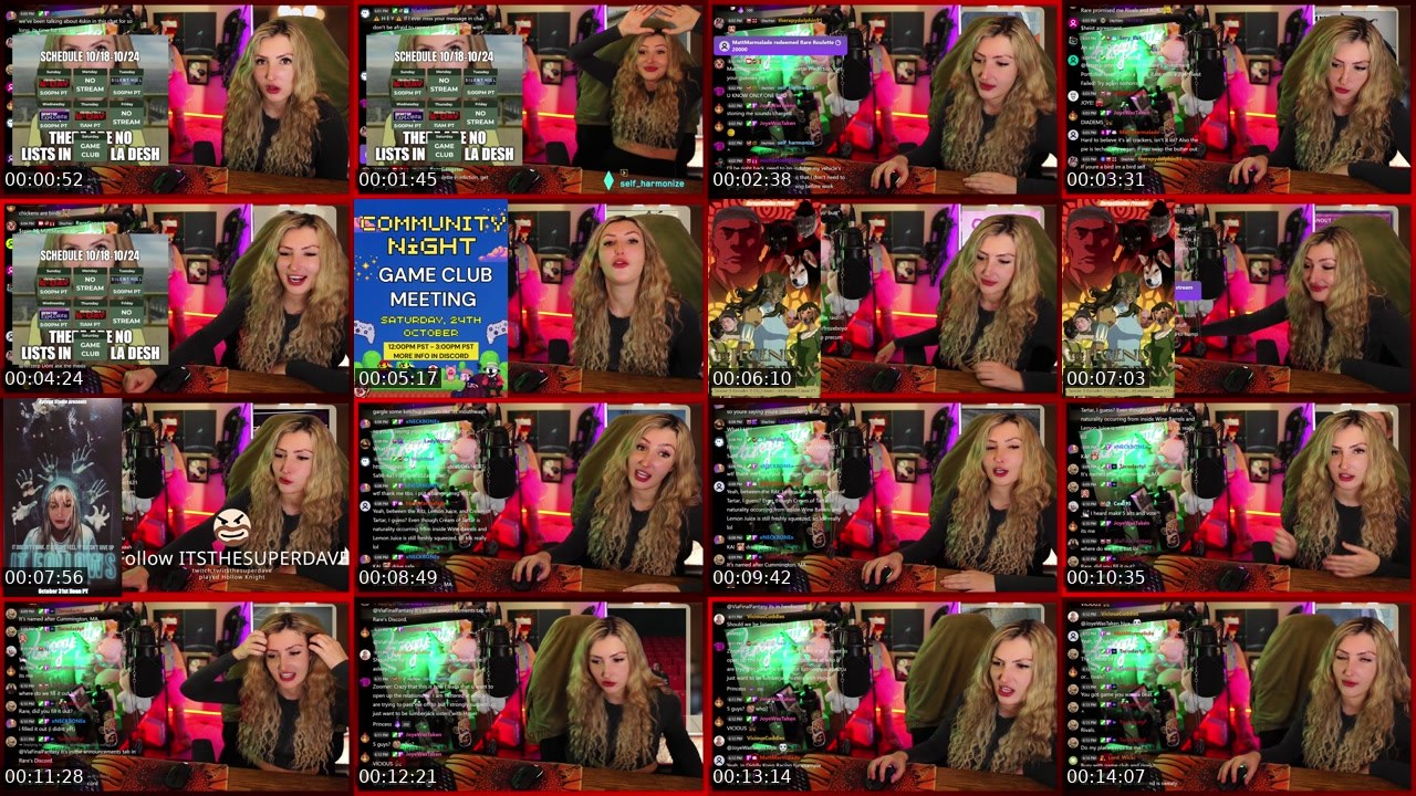 Contact-sheet preview of RareGangster's Twitch recording