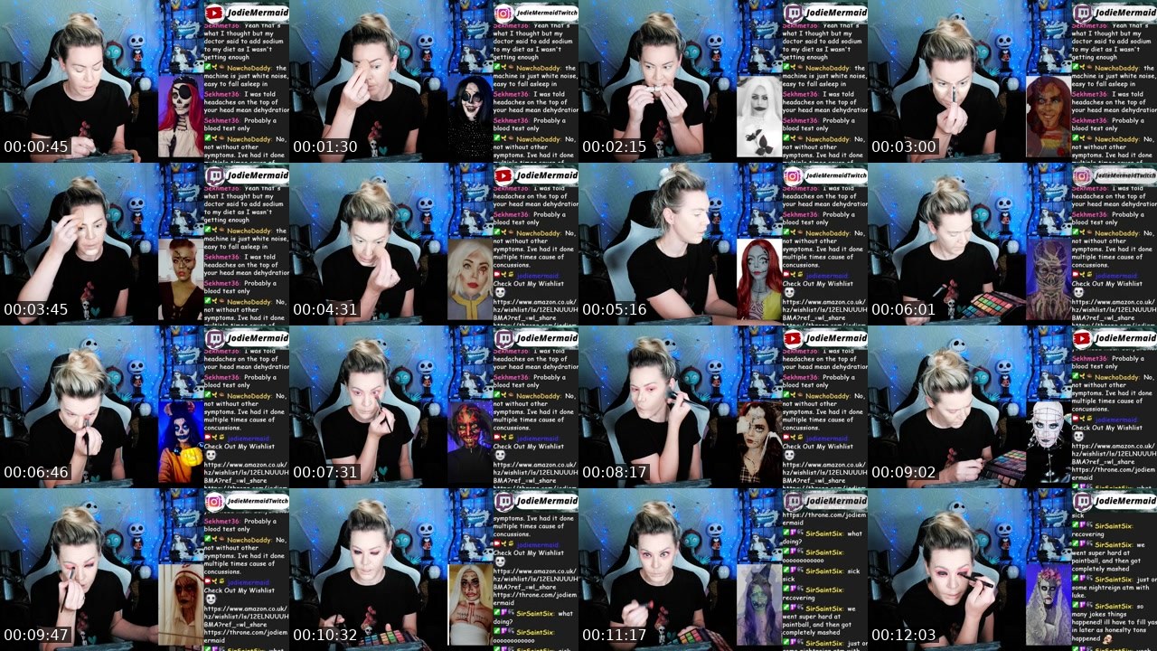 Contact-sheet preview of jodiemermaid's Twitch recording
