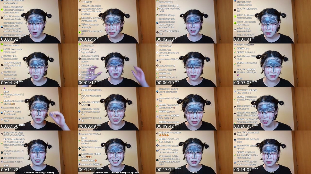 Contact-sheet preview of yoruno_shino's Twitch recording