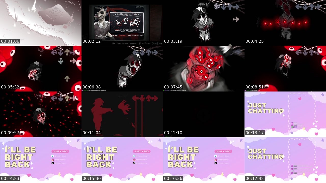 Contact-sheet preview of MissJuneBug's Twitch recording