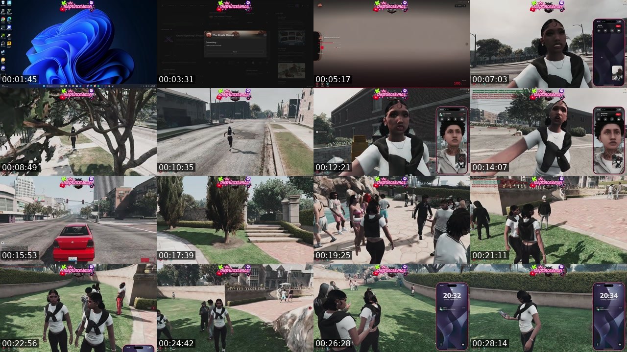 Contact-sheet preview of theprincessmar's Twitch recording