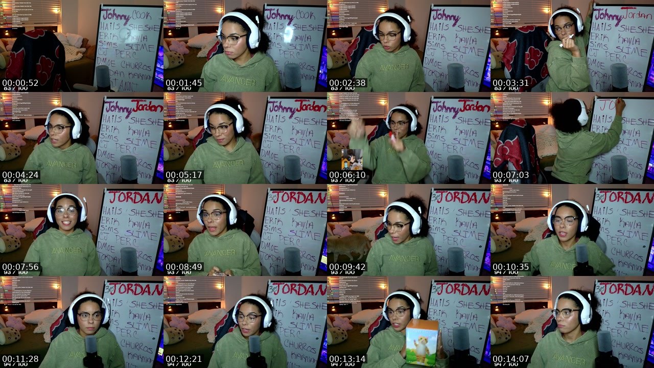 Contact-sheet preview of amg_butter's Twitch recording