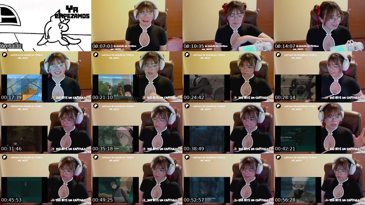 Contact-sheet preview of AriNiki19's Twitch recording