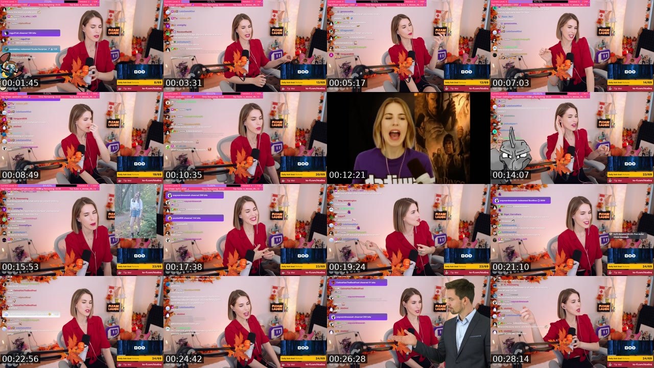 Contact-sheet preview of Celina's Twitch recording