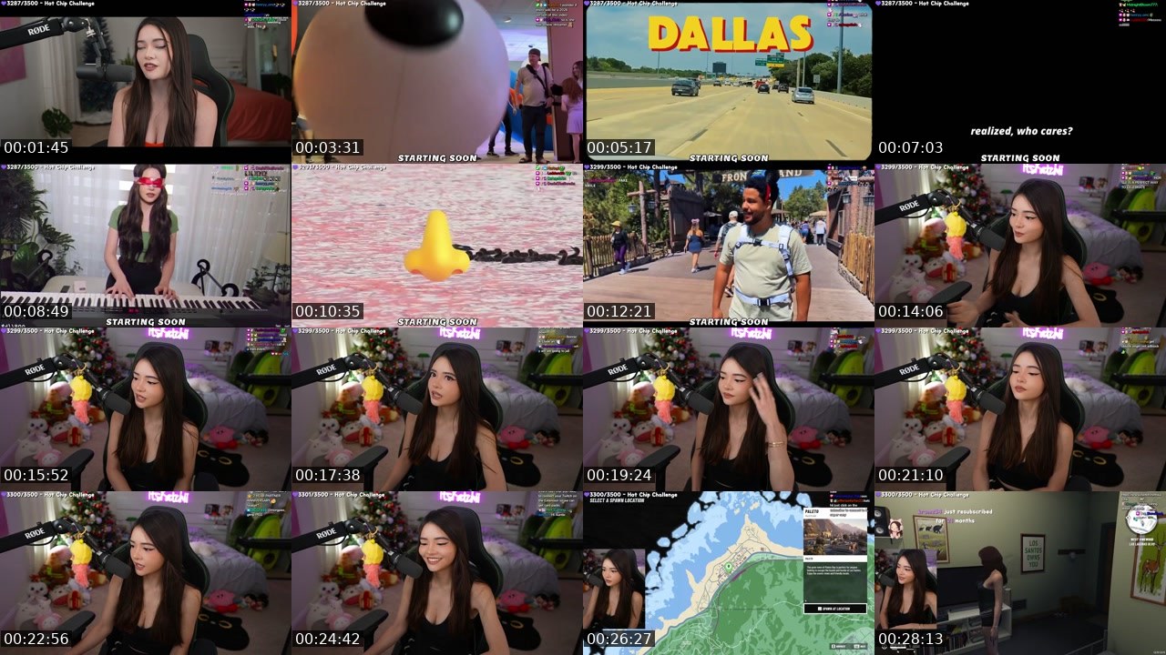 Contact-sheet preview of itsKatchii's Twitch recording