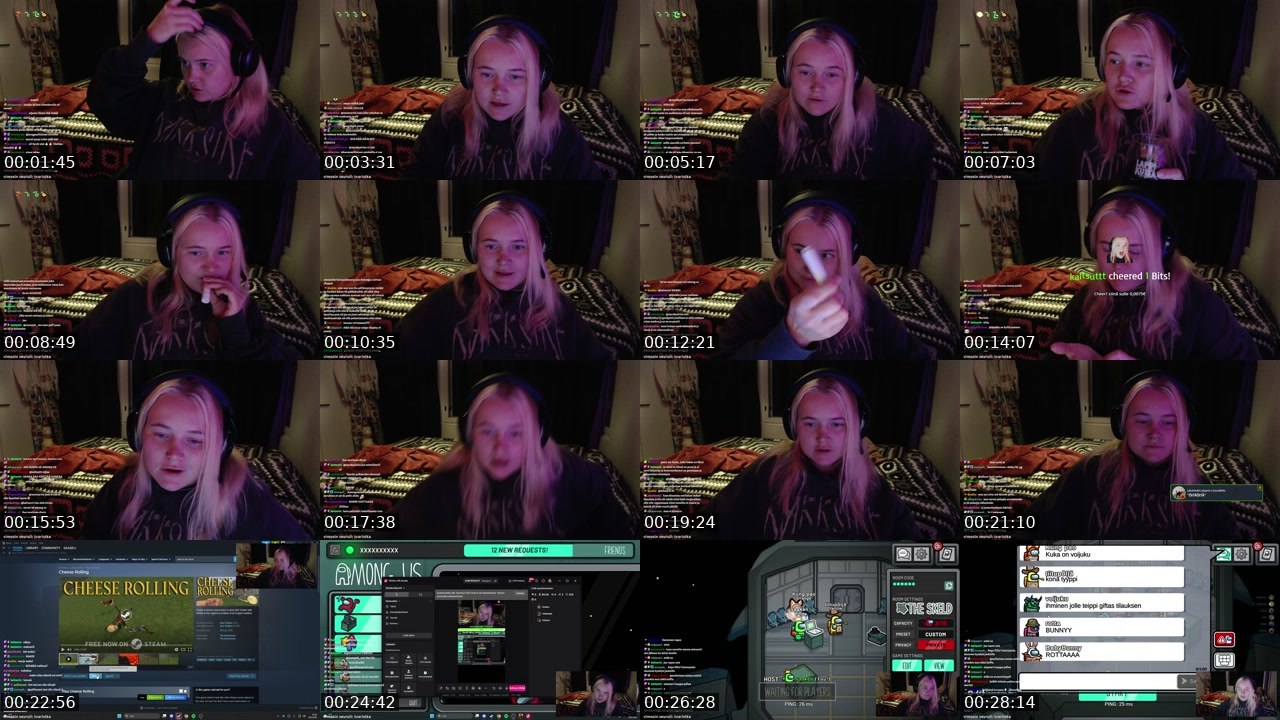 Contact-sheet preview of suhmuri's Twitch recording