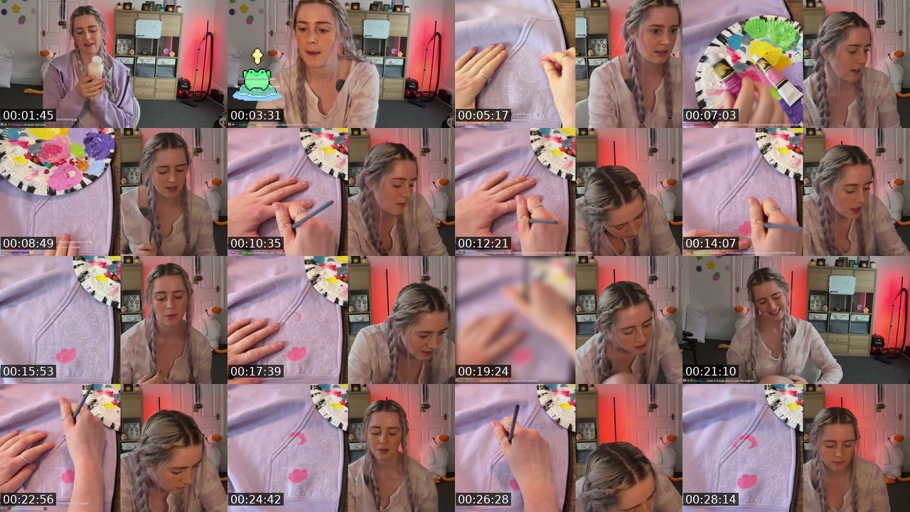Contact-sheet preview of sarahbridgewater's Twitch recording