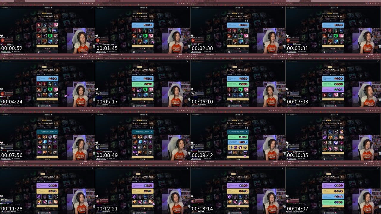 Contact-sheet preview of Allykitti's Twitch recording