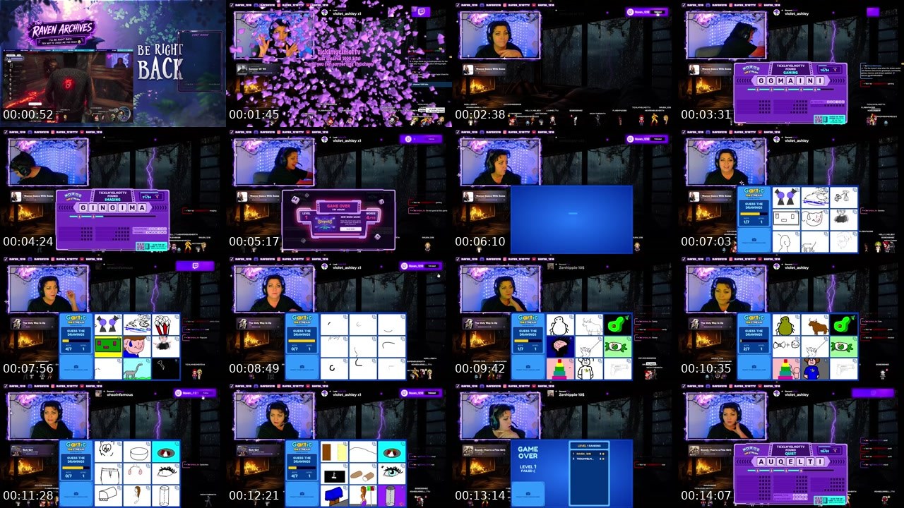 Contact-sheet preview of Raven_1218's Twitch recording