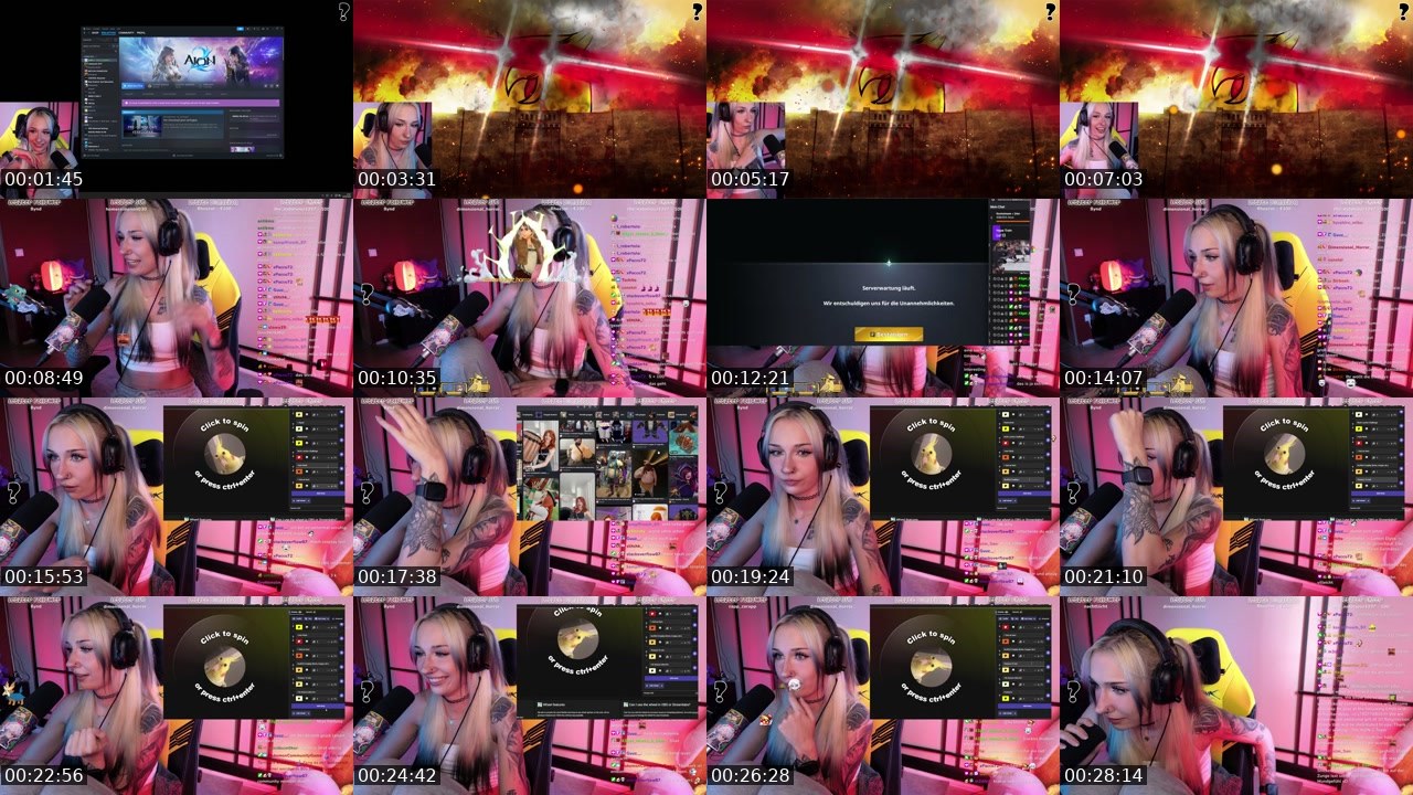 Contact-sheet preview of Birbeeh's Twitch recording