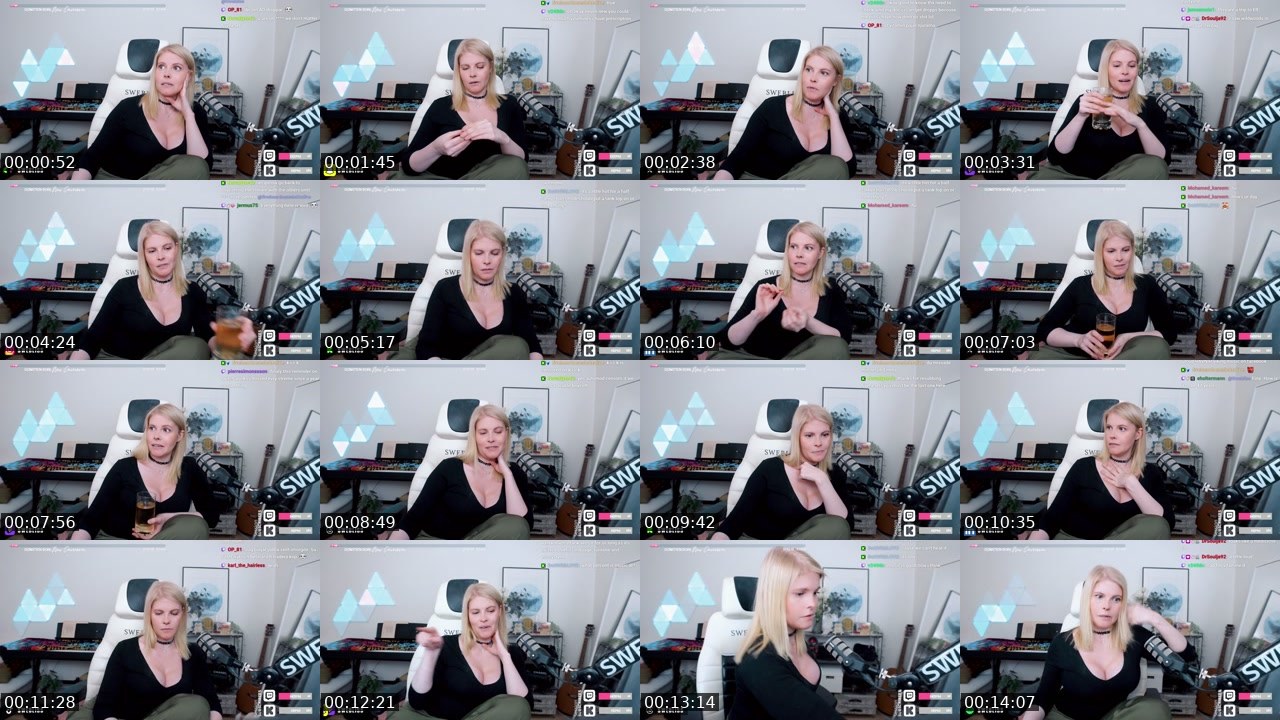 Contact-sheet preview of Swebliss's Twitch recording