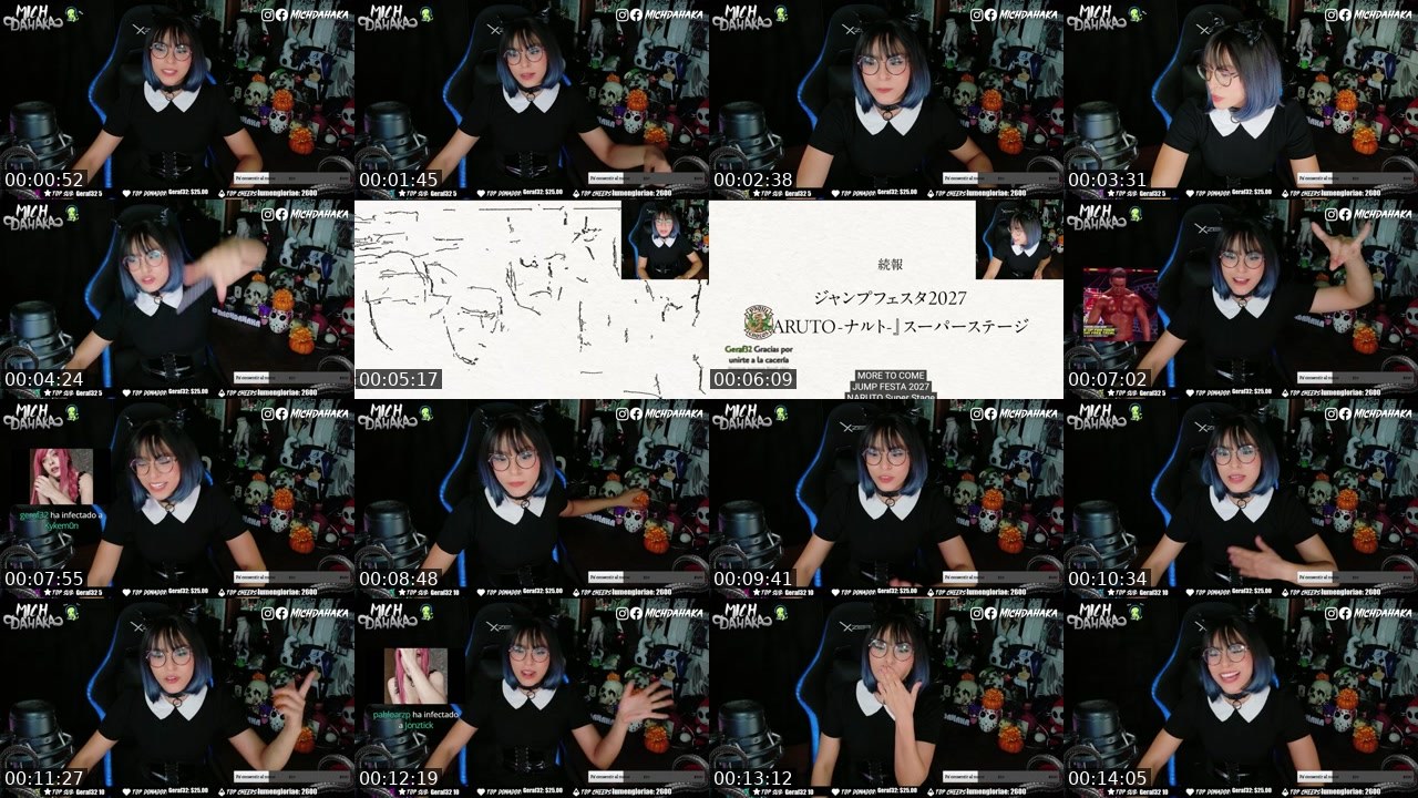 Contact-sheet preview of Michdahaka's Twitch recording