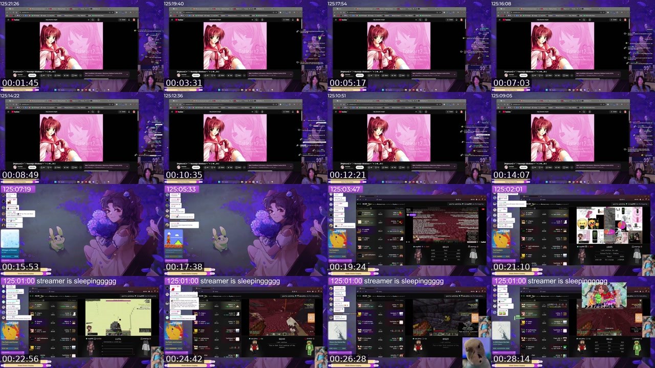 Contact-sheet preview of xootynator's Twitch recording