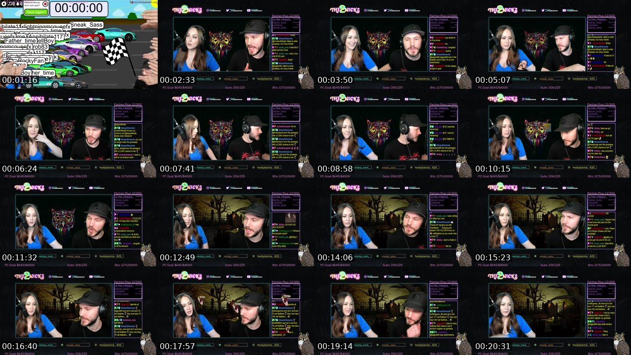 Contact-sheet preview of The2Nicks's Twitch recording