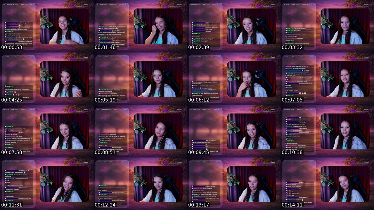 Contact-sheet preview of alena_slivka's Twitch recording