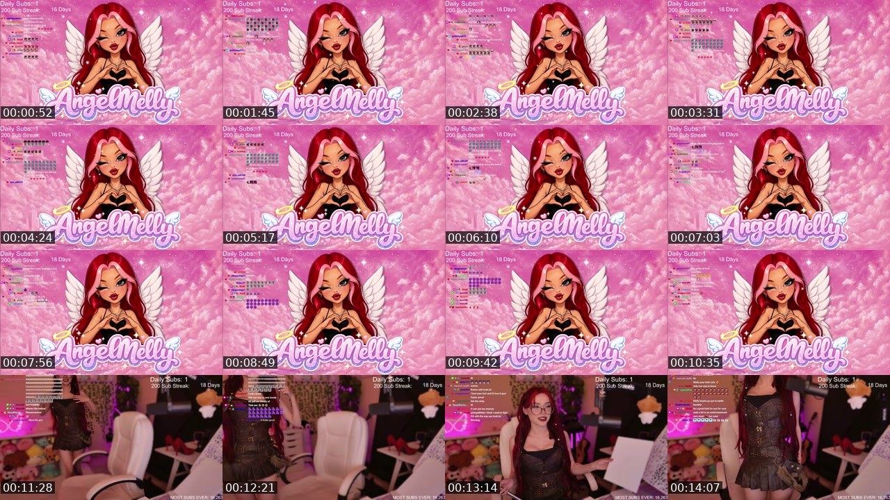 Contact-sheet preview of AngelMelly's Twitch recording