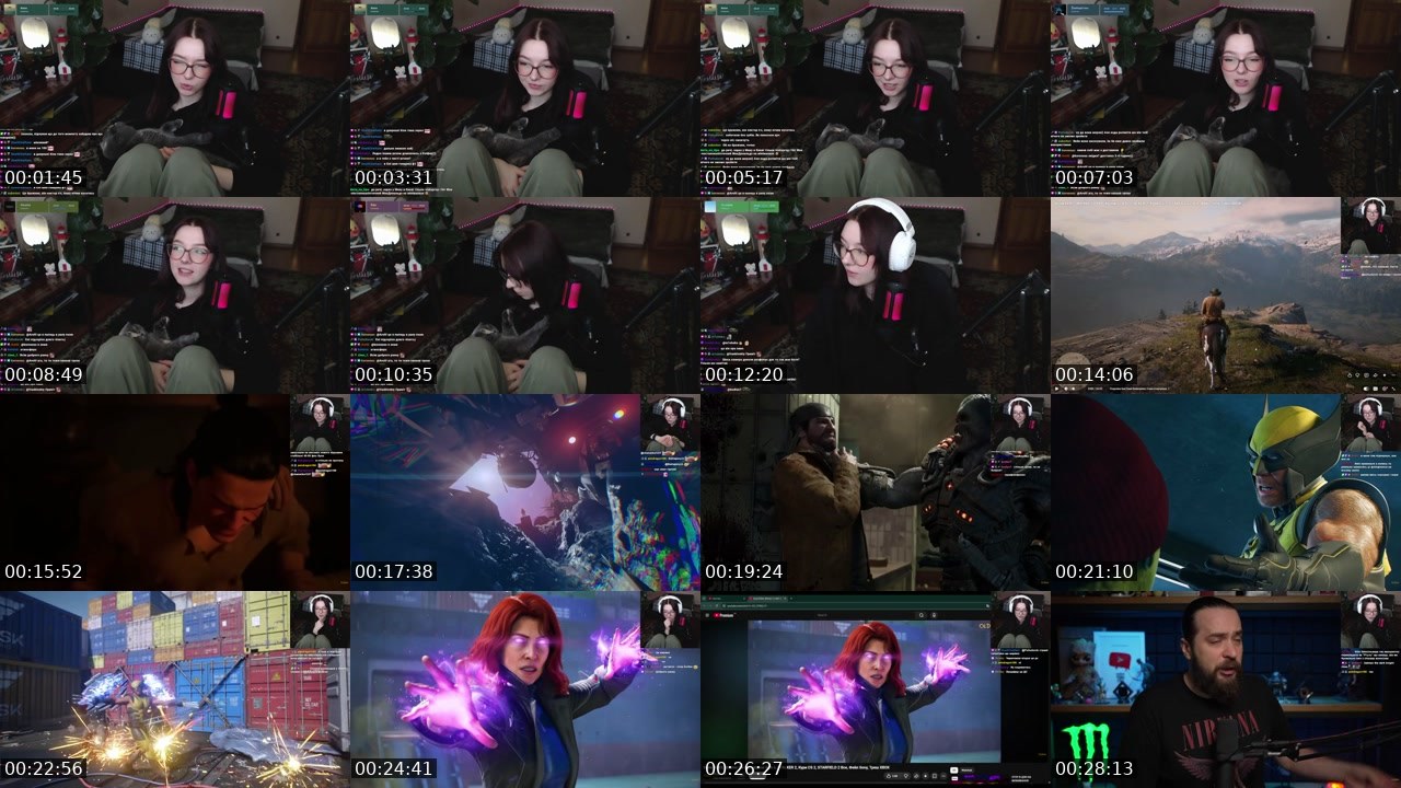 Contact-sheet preview of NERZHAVIYKA's Twitch recording