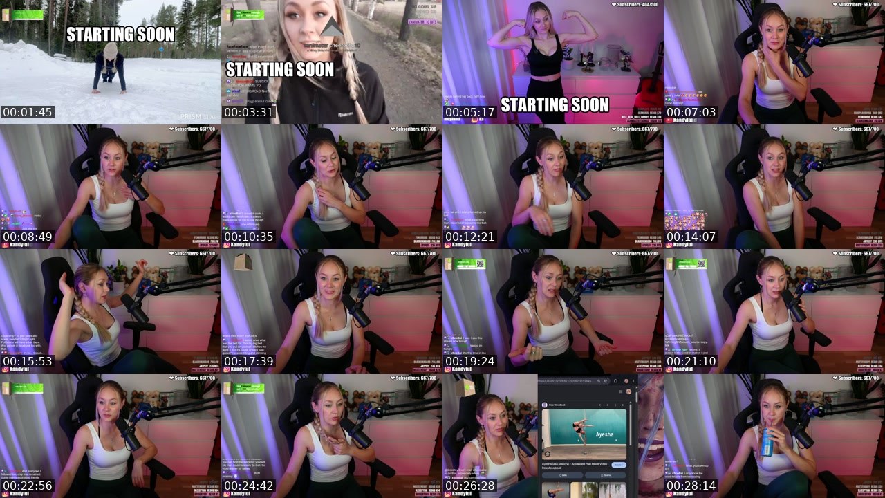 Contact-sheet preview of Kandyland's Twitch recording