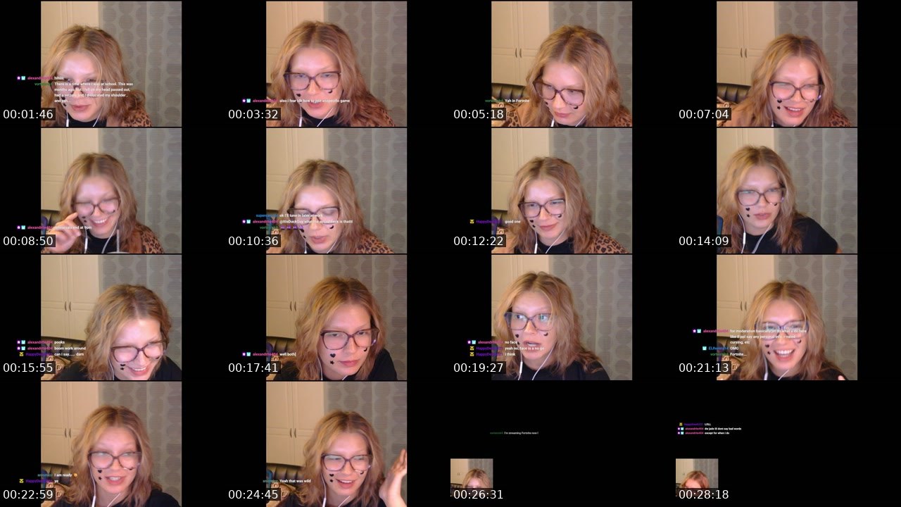 Contact-sheet preview of jadefaeriee's Twitch recording