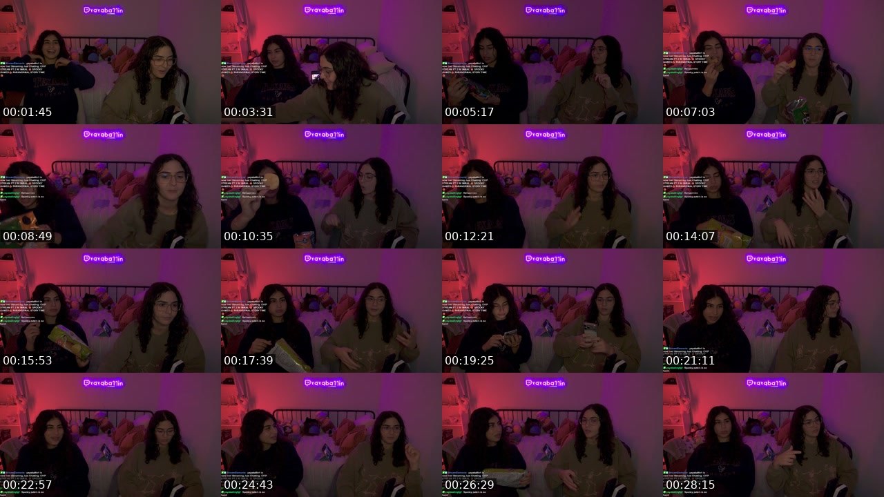 Contact-sheet preview of yayaballin1's Twitch recording