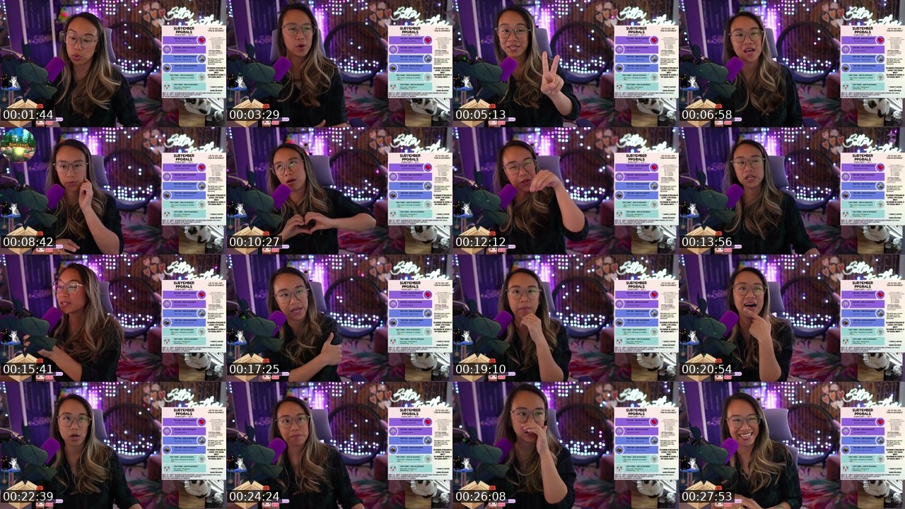 Contact-sheet preview of scillaxcats's Twitch recording