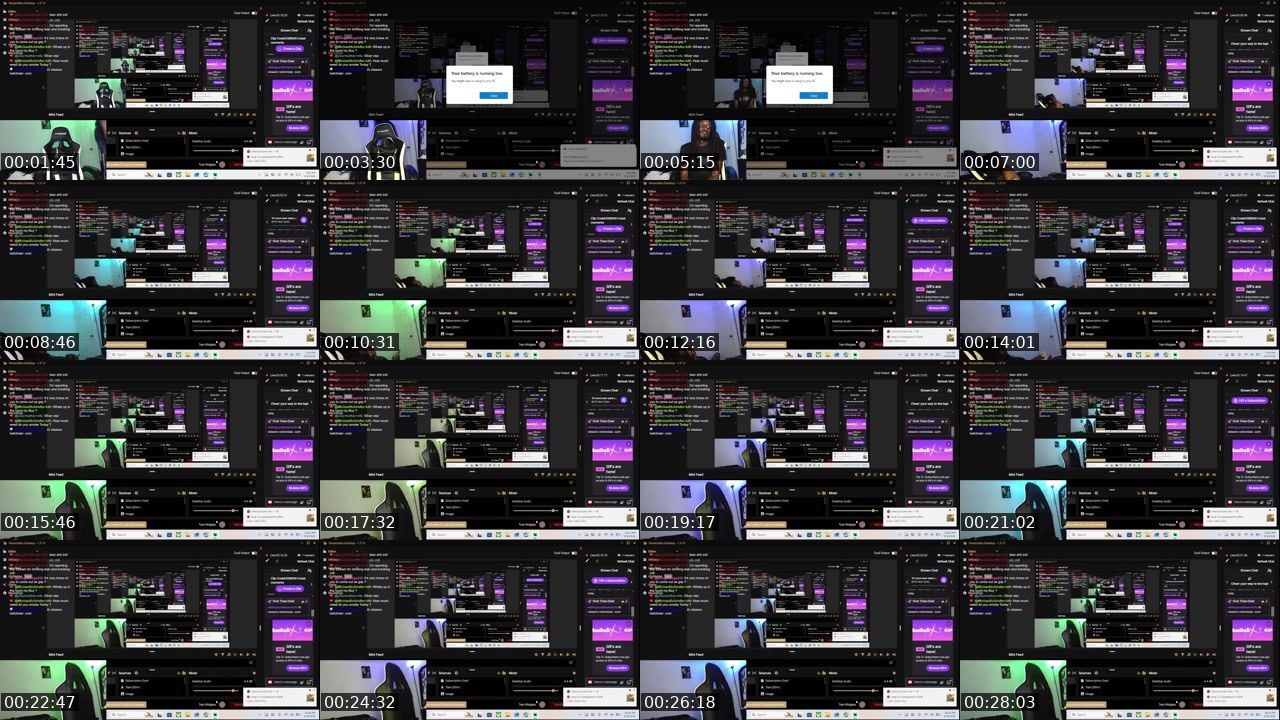 Contact-sheet preview of CodeChill504's Twitch recording