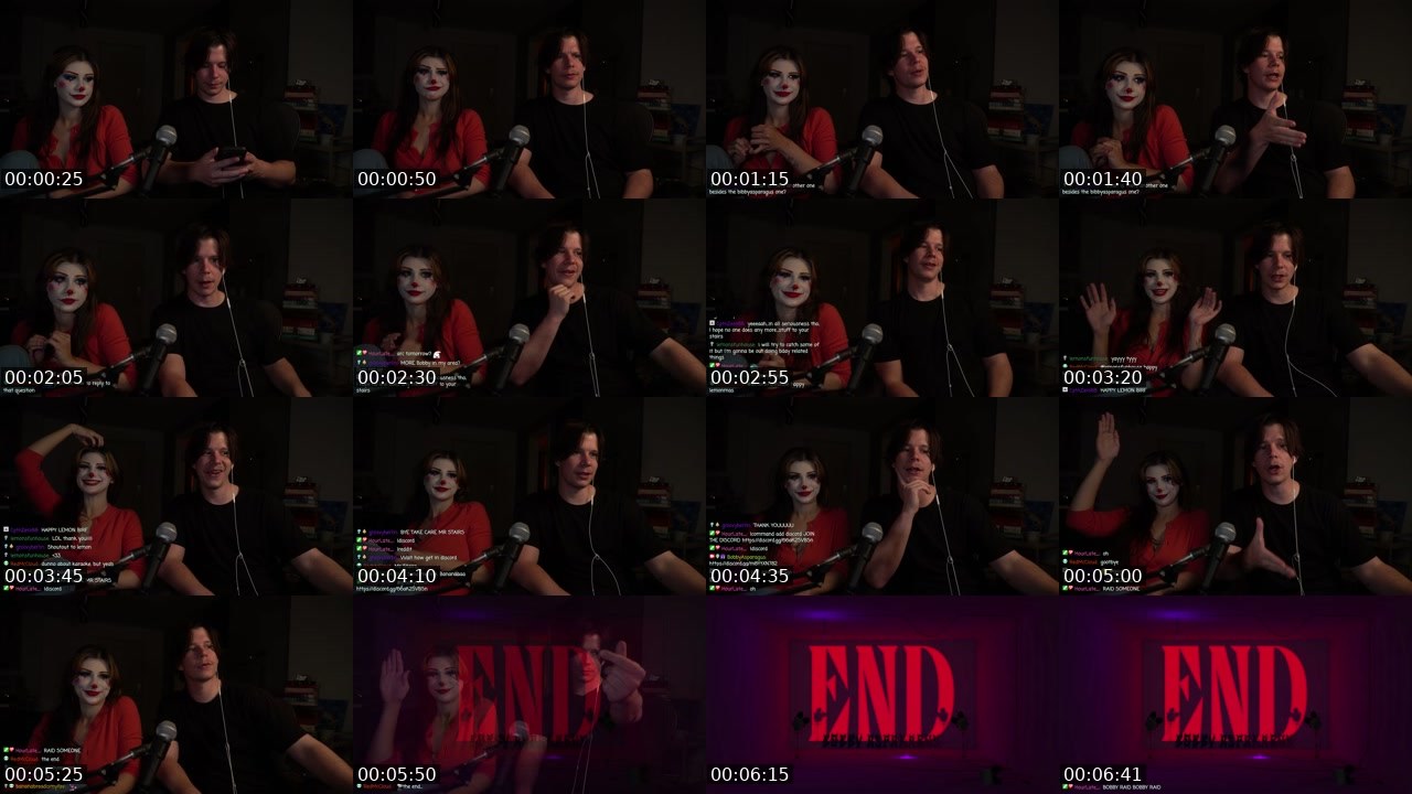Contact-sheet preview of BobbyAsparagus's Twitch recording