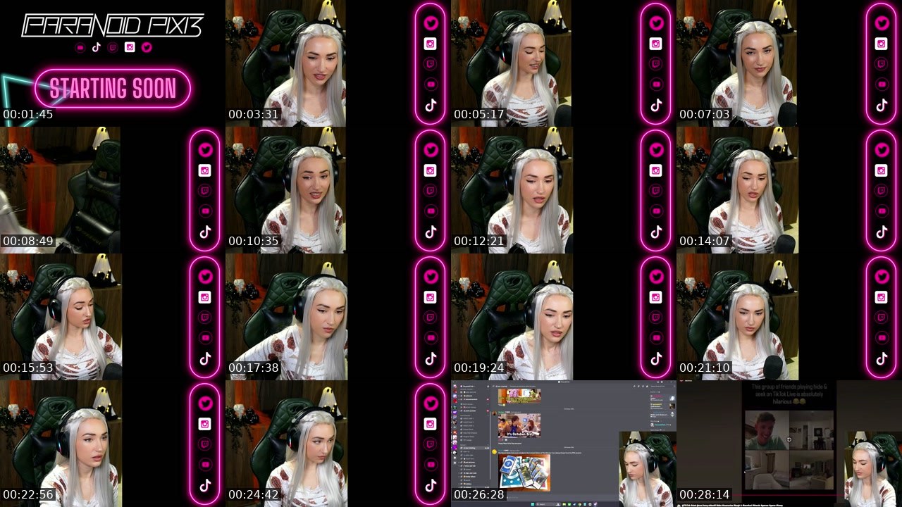 Contact-sheet preview of ParanoidPixi3_ZA's Twitch recording