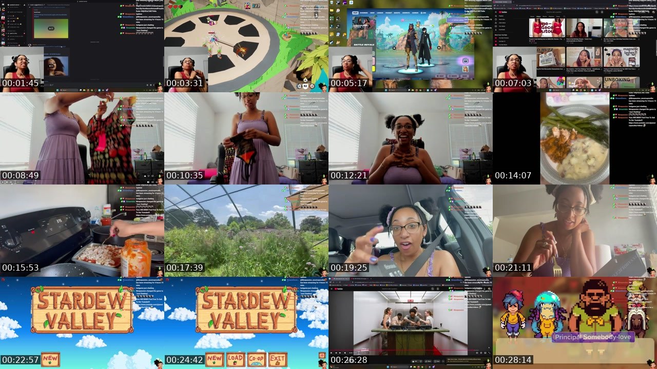 Contact-sheet preview of yessicayessika's Twitch recording