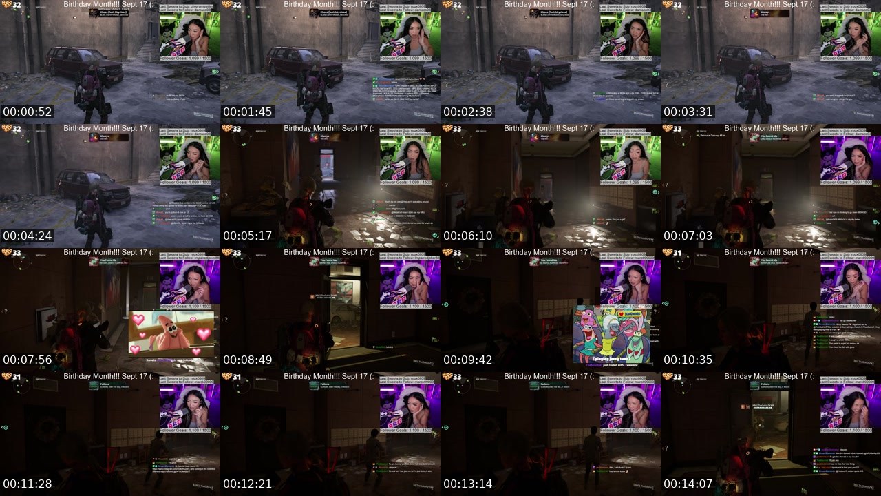 Contact-sheet preview of AyeBeeGeeGamer's Twitch recording