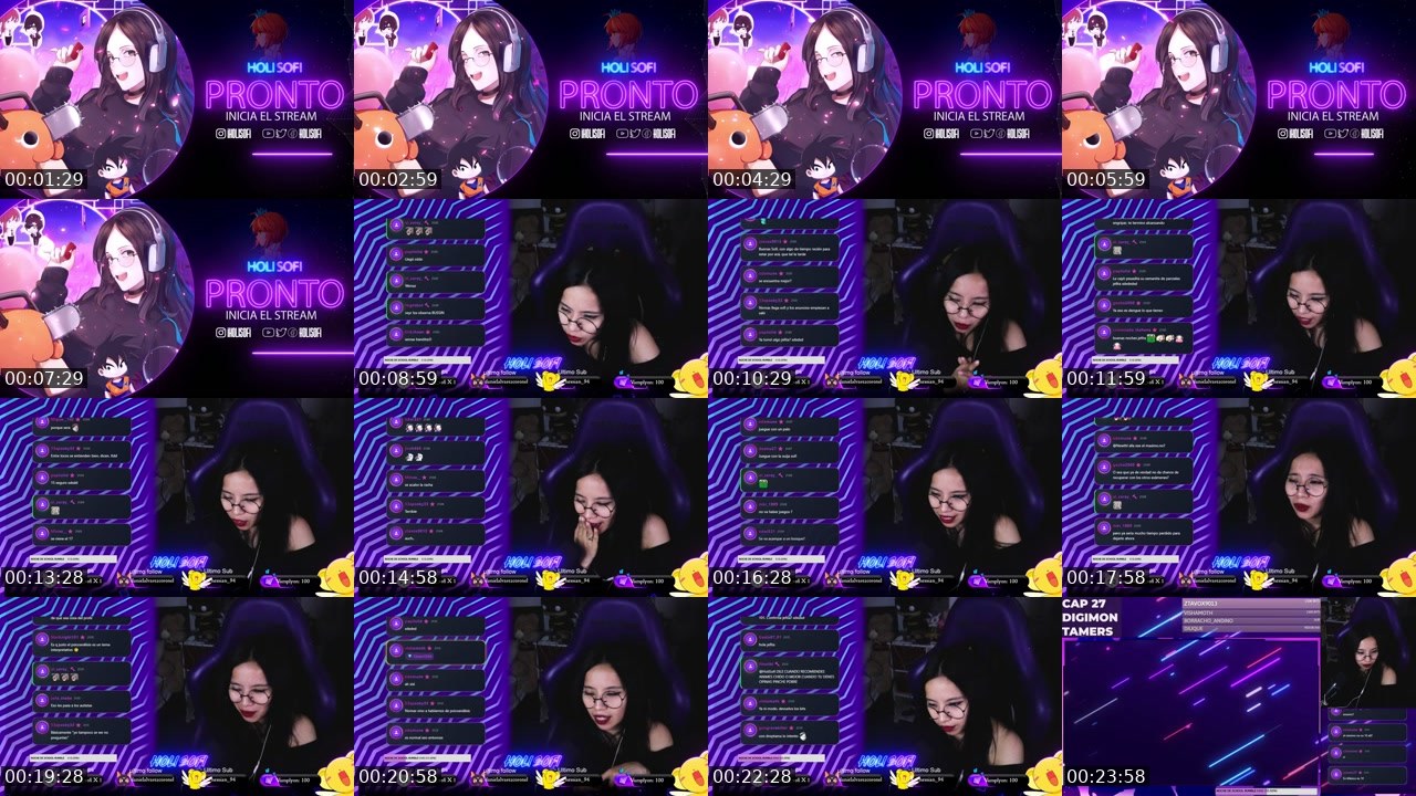Contact-sheet preview of HoliSofi's Twitch recording