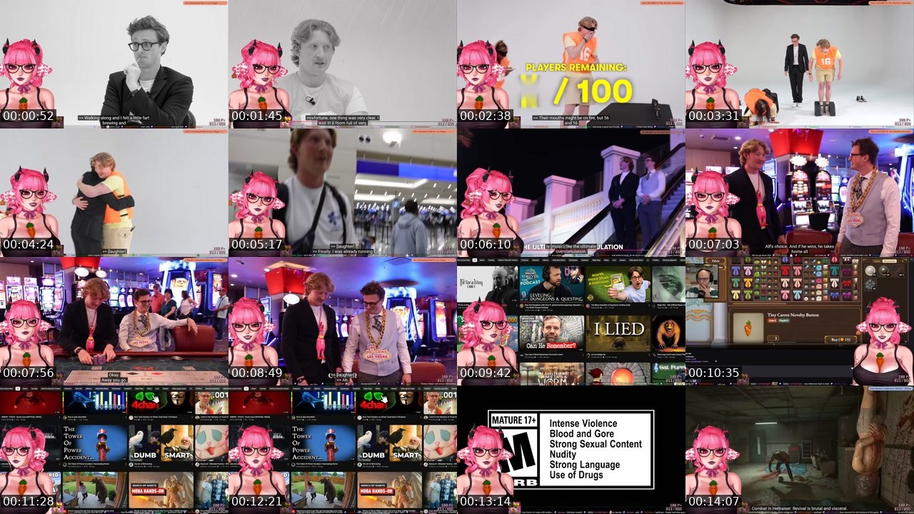 Contact-sheet preview of akiwoo's Twitch recording